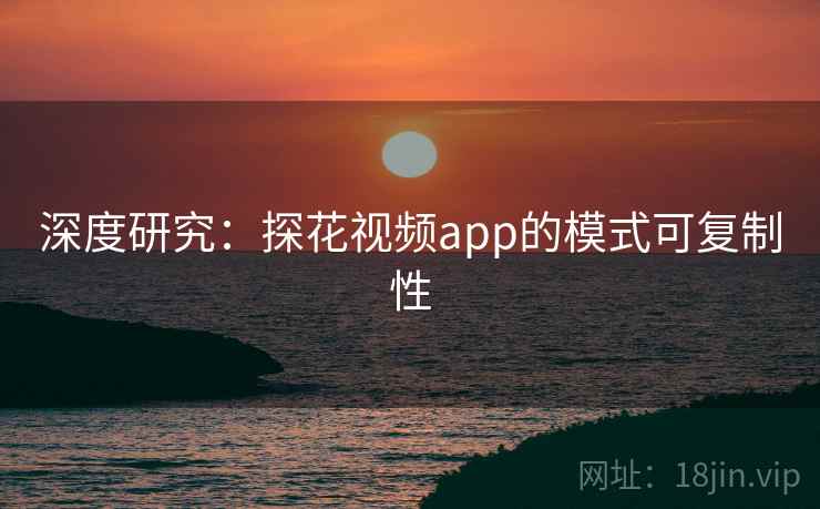 深度研究：探花视频app的模式可复制性