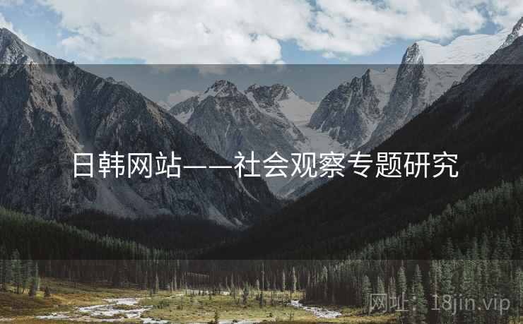 日韩网站——社会观察专题研究