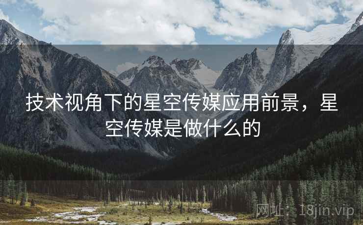 技术视角下的星空传媒应用前景，星空传媒是做什么的