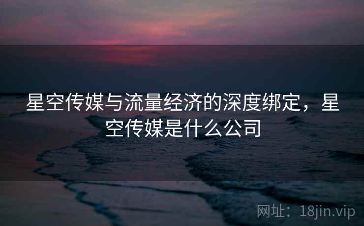 星空传媒与流量经济的深度绑定，星空传媒是什么公司